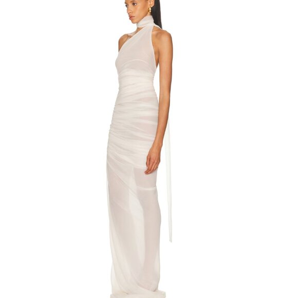 Ludovic de Saint Sernin White Halter Dress Sz Small. New, with tags - Picture 3 of 5